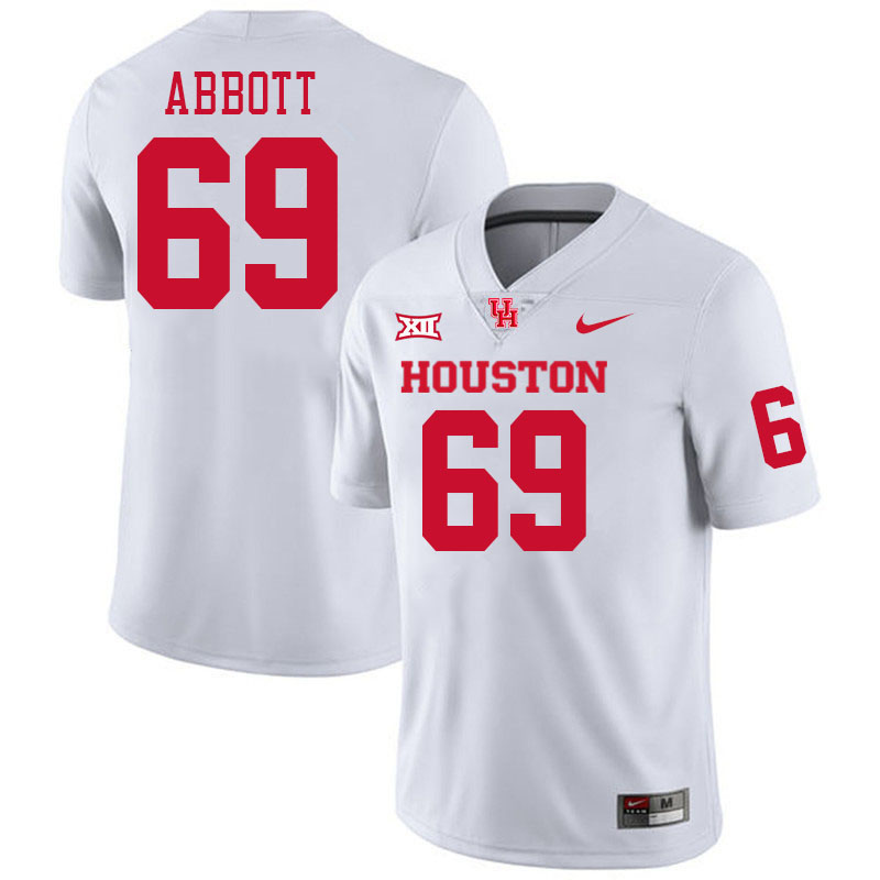 Men #69 Alex Abbott Houston Cougars College Football Jerseys Stitched-White